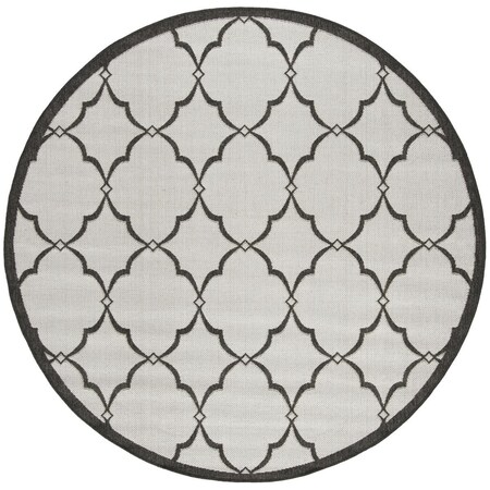 Safavieh 6 ft.-7 in. x 6 ft.-7 in. Round Linden 100 Power Loomed Rug; Light Grey & Charcoal LND125A-6R
